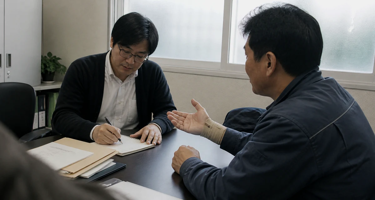 근로자와 상담 기록을 확인하는 노무사